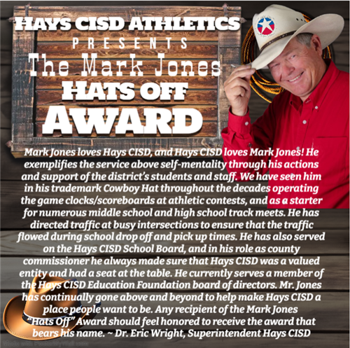 Mark Jones Hats Off Award